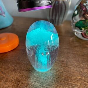 Glass jelly fish paper weights